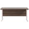 Jemini 1800mm Slim Rectangular Desk, White Cantilever Leg, Walnut