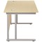 Jemini 1200mm Rectangular Desk, Silver Double Cantilever Leg, Maple