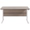 Jemini 1200mm Rectangular Desk, White Cantilever Leg, Grey Oak