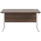 Jemini 1200mm Rectangular Desk, White Cantilever Leg, Walnut