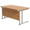 Jemini 1400mm Rectangular Desk, Silver Double Cantilever Leg, Oak Jemini 1400mm Rectangular Desk, Silver Double Cantilever Leg, Oak