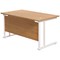 Jemini 1400mm Rectangular Desk, White Cantilever Leg, Oak Jemini 1400mm Rectangular Desk, White Cantilever Leg, Oak