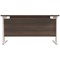 Jemini 1400mm Slim Rectangular Desk, White Cantilever Leg, Walnut