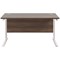 Jemini 1400mm Slim Rectangular Desk, White Cantilever Leg, Walnut