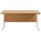 Jemini 1600mm Rectangular Desk, White Cantilever Leg, Oak