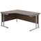 Jemini 1600mm Corner Desk, Left Hand, Silver Double Cantilever Legs, Walnut