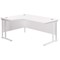 Jemini 1600mm Corner Desk, Left Hand, White Double Cantilever Legs, White