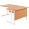 Jemini 1600mm Corner Desk, Right Hand, White Double Cantilever Legs, Beech Jemini 1600mm Corner Desk, Right Hand, White Double Cantilever Legs, Beech