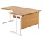 Jemini 1600mm Corner Desk, Right Hand, White Double Cantilever Legs, Oak Jemini 1600mm Corner Desk, Right Hand, White Double Cantilever Legs, Oak