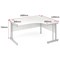 Jemini 1600mm Corner Desk, Right Hand, White Double Cantilever Legs, White