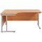 Jemini 1800mm Corner Desk, Left Hand, Silver Double Cantilever Legs, Beech