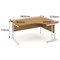 Jemini 1800mm Corner Desk, Right Hand, Silver Double Cantilever Legs, Oak