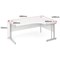 Jemini 1800mm Corner Desk, Right Hand, Silver Double Cantilever Legs, White