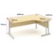 Jemini 1800mm Corner Desk, Right Hand, Silver Double Cantilever Legs, Maple
