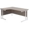 Jemini 1800mm Corner Desk, Left Hand, White Double Cantilever Legs, Grey Oak