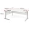 Jemini 1800mm Corner Desk, Left Hand, White Double Cantilever Legs, Oak