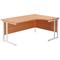 Jemini 1800mm Corner Desk, Right Hand, White Double Cantilever Legs, Beech