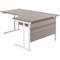 Jemini 1800mm Corner Desk, Right Hand, White Double Cantilever Legs, Grey Oak Jemini 1800mm Corner Desk, Right Hand, White Double Cantilever Legs, Grey Oak