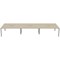 Jemini 6 Person Bench Desk, Back to Back, 6 x 1200mm (800mm Deep), White Frame, Maple