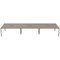 Jemini 6 Person Bench Desk, Back to Back, 6 x 1400mm (800mm Deep), White Frame, Grey Oak