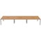 Jemini 6 Person Bench Desk, Back to Back, 6 x 1600mm (800mm Deep), White Frame, Beech