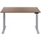Jemini Sit-Stand Desk, Silver Leg, 1200mm, Walnut Top