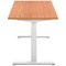 Jemini Sit-Stand Desk, White Leg, 1400mm, Beech Top