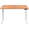 Jemini Sit-Stand Desk, White Leg, 1400mm, Beech Top