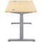 Jemini Sit-Stand Desk, Silver Leg, 1600mm, Maple Top