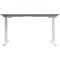 Jemini Sit-Stand Desk, White Leg, 1600mm, Grey Oak Top