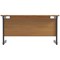 Jemini 1400mm Slim Rectangular Desk, Black Single Upright Cantilever Legs, Oak
