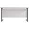 Jemini 1400mm Slim Rectangular Desk, Black Single Upright Cantilever Legs, White