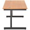 Jemini 1400mm Rectangular Desk, Black Single Upright Cantilever Legs, Beech