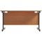 Jemini 1400mm Rectangular Desk, Black Single Upright Cantilever Legs, Beech