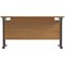 Jemini 1400mm Slim Rectangular Desk, Black Double Upright Cantilever Legs, Oak