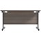 Jemini 1400mm Rectangular Desk, Black Single Upright Cantilever Legs, Grey Oak