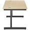 Jemini 1400mm Rectangular Desk, Black Single Upright Cantilever Legs, Maple