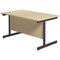 Jemini 1400mm Rectangular Desk, Black Single Upright Cantilever Legs, Maple