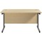 Jemini 1400mm Rectangular Desk, Black Single Upright Cantilever Legs, Maple
