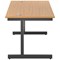 Jemini 1400mm Rectangular Desk, Black Single Upright Cantilever Legs, Oak