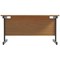 Jemini 1400mm Rectangular Desk, Black Single Upright Cantilever Legs, Oak