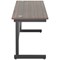 Jemini 1600mm Slim Rectangular Desk, Black Single Upright Cantilever Legs, Walnut