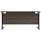 Jemini 1600mm Slim Rectangular Desk, Black Single Upright Cantilever Legs, Walnut