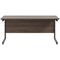 Jemini 1600mm Slim Rectangular Desk, Black Single Upright Cantilever Legs, Walnut