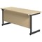 Jemini 1600mm Slim Rectangular Desk, Black Single Upright Cantilever Legs, Maple