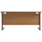 Jemini 1600mm Slim Rectangular Desk, Black Single Upright Cantilever Legs, Oak