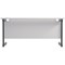Jemini 1600mm Slim Rectangular Desk, Black Single Upright Cantilever Legs, White
