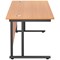 Jemini 1600mm Rectangular Desk, Black Single Upright Cantilever Legs, Beech
