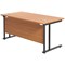 Jemini 1600mm Rectangular Desk, Black Single Upright Cantilever Legs, Beech