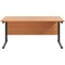 Jemini 1600mm Rectangular Desk, Black Single Upright Cantilever Legs, Beech
